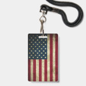 Amerikaanse vlag badge (Achterkant met lanyard)