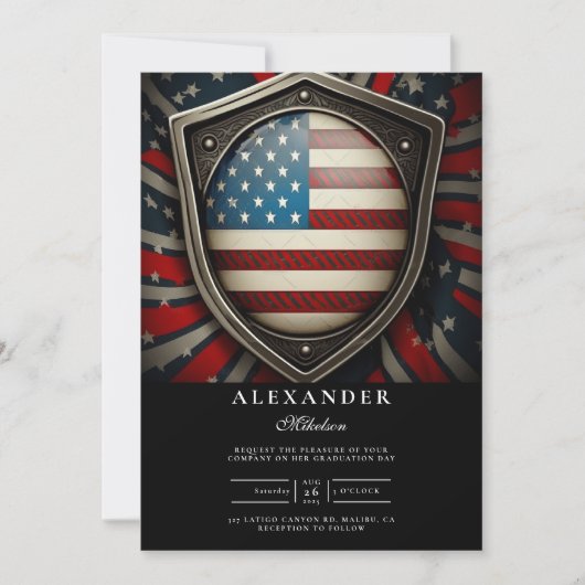 Amerikaanse vlag badge politie Afstuderen Kaart (Voorkant)