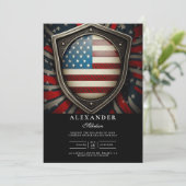 Amerikaanse vlag badge politie Afstuderen Kaart (Staand voorkant)