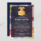 Amerikaanse vlag | Badge Shield Militaire pensioen Kaart (Voorkant / Achterkant)