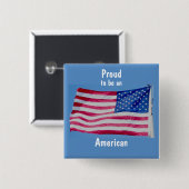 Amerikaanse vlag Badge Vierkante Button 5,1 Cm (Voorkant /achterkant)