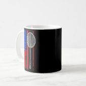 Amerikaanse Vlag Badminton Koffiemok (Voorkant links)