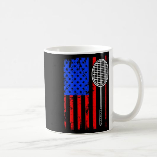 Amerikaanse Vlag Badminton Koffiemok (Rechts)
