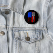 Amerikaanse Vlag Badminton Ronde Button 5,7 Cm (In situ)