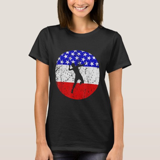 Amerikaanse Vlag Badminton Shirt - Badminton Spele (Voorkant)