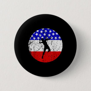 Amerikaanse Vlag Badminton Shirt - Badminton Spele Ronde Button 5,7 Cm