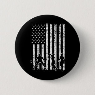 Amerikaanse Vlag Badminton Shirt Heren Usa Vlag Ba Ronde Button 5,7 Cm