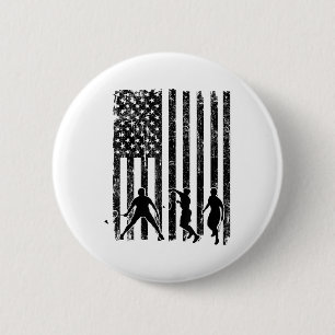 Amerikaanse Vlag Badminton Shirt Heren Usa Vlag Ba Ronde Button 5,7 Cm
