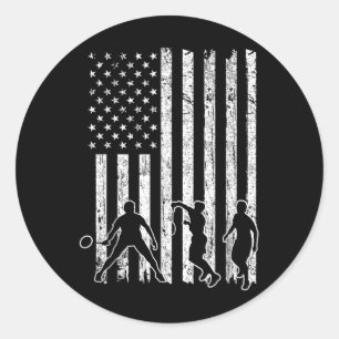 Amerikaanse Vlag Badminton Shirt Heren Usa Vlag Ba Ronde Sticker