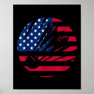 Amerikaanse Vlag Badminton Shirt Mannen Vrouwen Us Poster