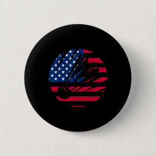 Amerikaanse Vlag Badminton Shirt Mannen Vrouwen US Ronde Button 5,7 Cm