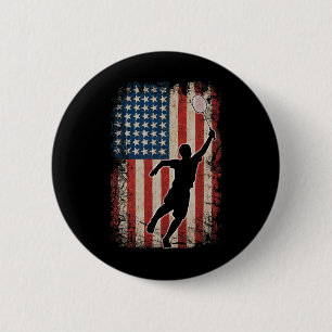 Amerikaanse vlag Badminton Shuttle Art Sports Ronde Button 5,7 Cm