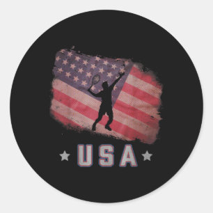 Amerikaanse Vlag Badminton Team Stars And Stripes Ronde Sticker