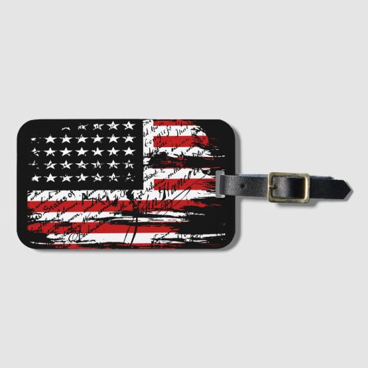  Amerikaanse vlag Bagagelabel (Voorkant (horizontaal))