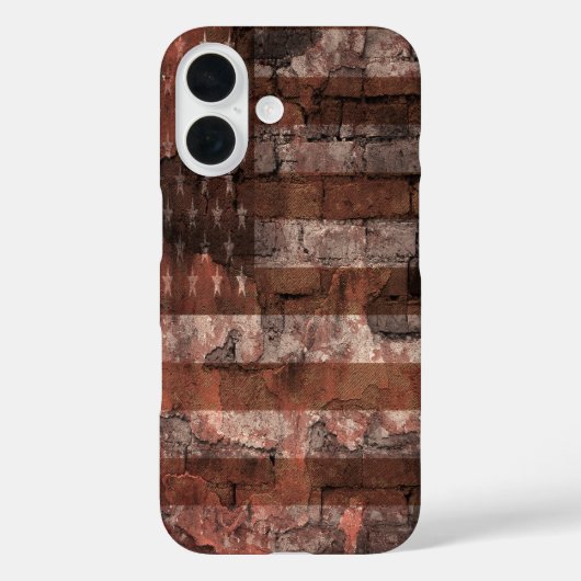 Amerikaanse Vlag Bakstenen Muur Case-Mate iPhone Case (Achterkant)