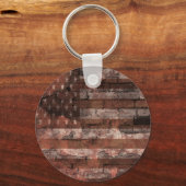 Amerikaanse Vlag Bakstenen Muur Sleutelhanger (Voorkant)