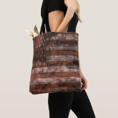 Amerikaanse Vlag Bakstenen Muur Tote Bag (Dichtbij)