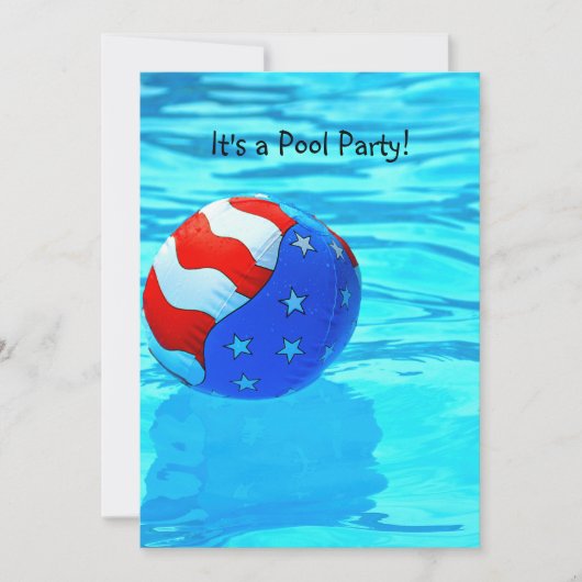 Amerikaanse Vlag Bal Zwembad Feest Kaart (Voorkant)