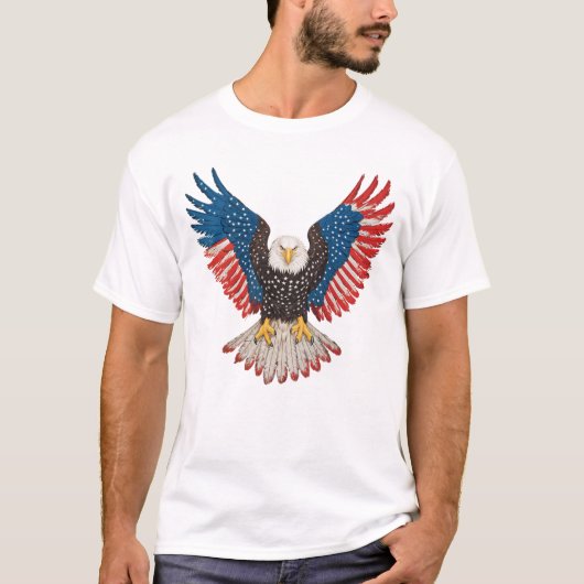 Amerikaanse vlag Bald Eagle 4 juli Verenigde State T-shirt (Voorkant)