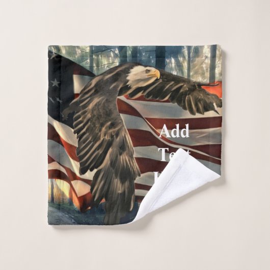 Amerikaanse vlag Bald Eagle Bad Handdoek (Wasdoekje)