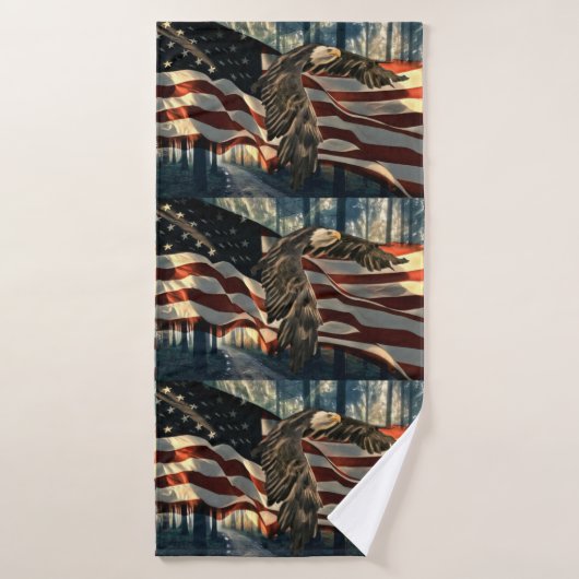 Amerikaanse vlag Bald Eagle Bad Handdoek (Badhanddoek)