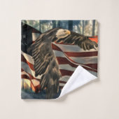 Amerikaanse vlag Bald Eagle Bad Handdoek (Wasdoekje)