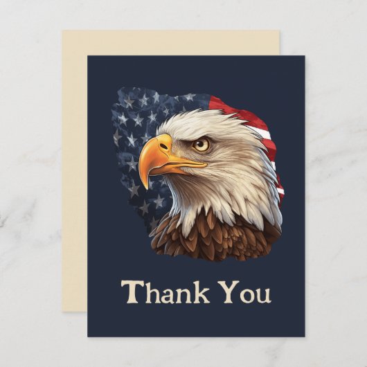 Amerikaanse vlag Bald Eagle Bedankkaart (Voorkant / Achterkant)