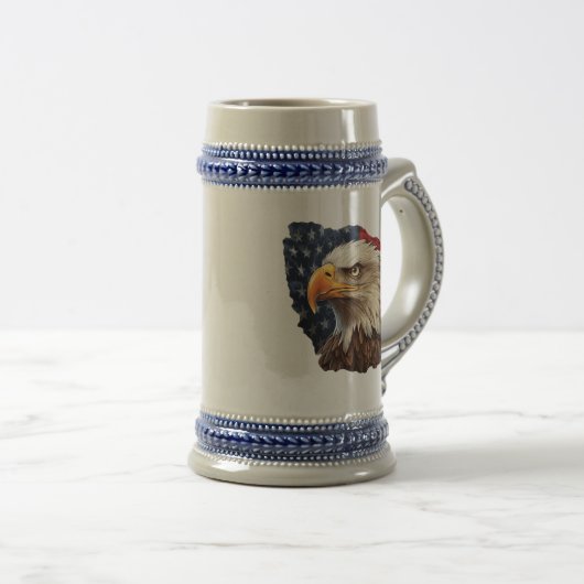 Amerikaanse vlag Bald Eagle Bierpul (Voorkant rechts)