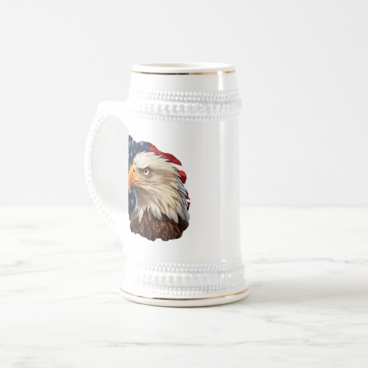 Amerikaanse vlag Bald Eagle Bierpul (Voorkant links)