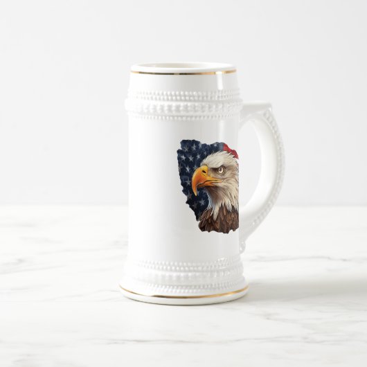 Amerikaanse vlag Bald Eagle Bierpul (Voorkant rechts)