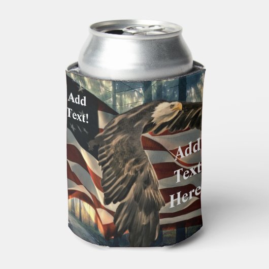 Amerikaanse vlag Bald Eagle Blikjeskoeler (Blikje Voorkant)