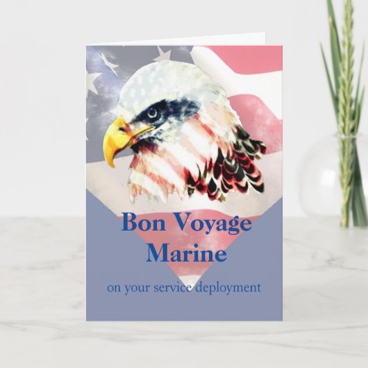 Amerikaanse vlag Bald Eagle Bon Voyage Marine Kaart (Voorkant)