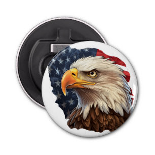 Amerikaanse vlag Bald Eagle Button Flesopener