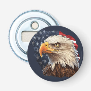 Amerikaanse vlag Bald Eagle Button Flesopener