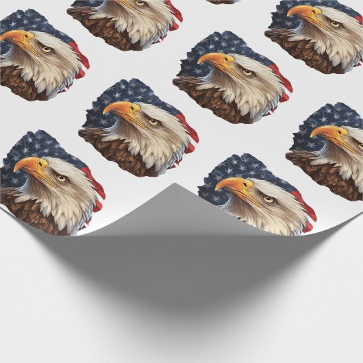Amerikaanse vlag Bald Eagle Cadeaupapier (Hoek)
