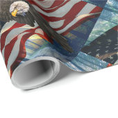 Amerikaanse vlag Bald Eagle Cadeaupapier (Rol Hoek)