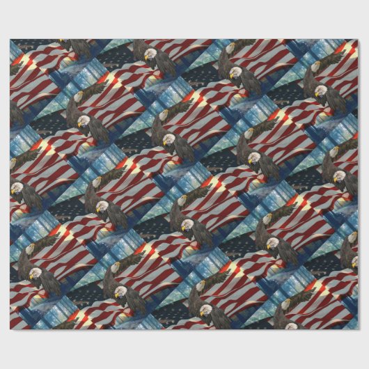 Amerikaanse vlag Bald Eagle Cadeaupapier (Vlak)