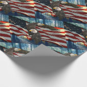 Amerikaanse vlag Bald Eagle Cadeaupapier (Hoek)