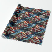 Amerikaanse vlag Bald Eagle Cadeaupapier (Uitgerold)