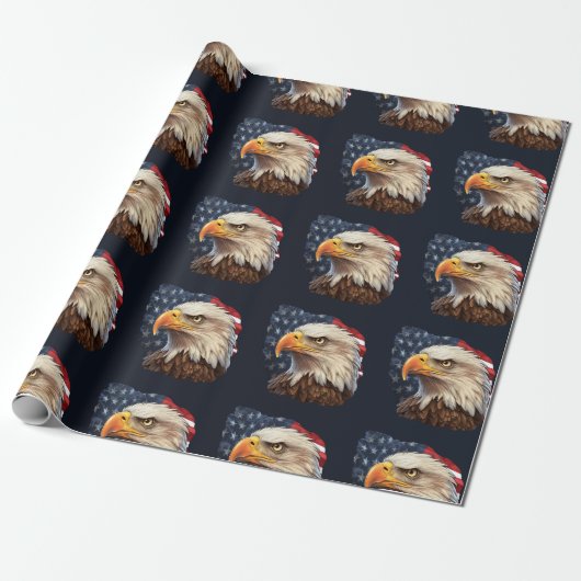 Amerikaanse vlag Bald Eagle Cadeaupapier (Uitgerold)