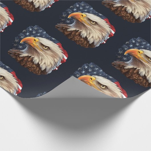 Amerikaanse vlag Bald Eagle Cadeaupapier (Hoek)