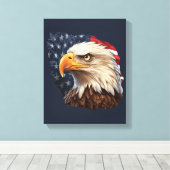 Amerikaanse vlag Bald Eagle Canvas Afdruk (Insitu (Houten vloer))