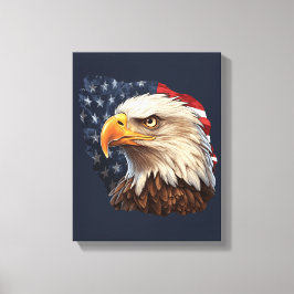Amerikaanse vlag Bald Eagle Canvas Afdruk