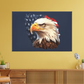 Amerikaanse vlag Bald Eagle Canvas Afdruk (Insitu (Woonkamer))