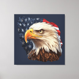 Amerikaanse vlag Bald Eagle Canvas Afdruk