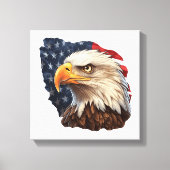 Amerikaanse vlag Bald Eagle Canvas Afdruk (Voorkant)