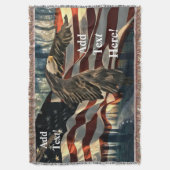 Amerikaanse vlag Bald Eagle Deken (Voorkant Verticaal)