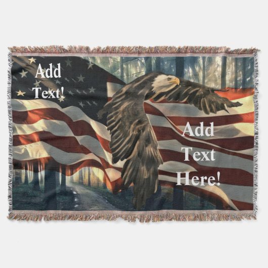 Amerikaanse vlag Bald Eagle Deken (Voorkant)