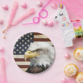  Amerikaanse vlag, Bald Eagle, Familiereünie Papieren Bordje (Feest)