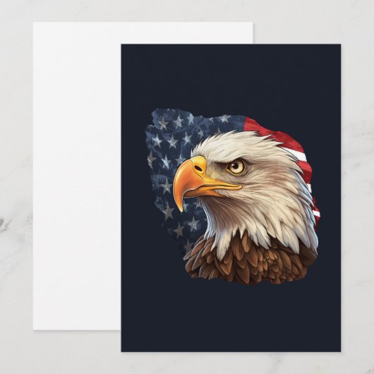Amerikaanse vlag Bald Eagle Feestdagenkaart (Voorkant / Achterkant)
